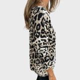 Sofia | Top Leve de Outono com Estampa de Leopardo