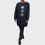 Edite | Sweatshirt De Mangas Compridas Com Estampado De Corações