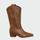 Botas de cowboy ocidentais em pele