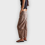 Cátia | Jeans Largos Com Estampado De Leopardo