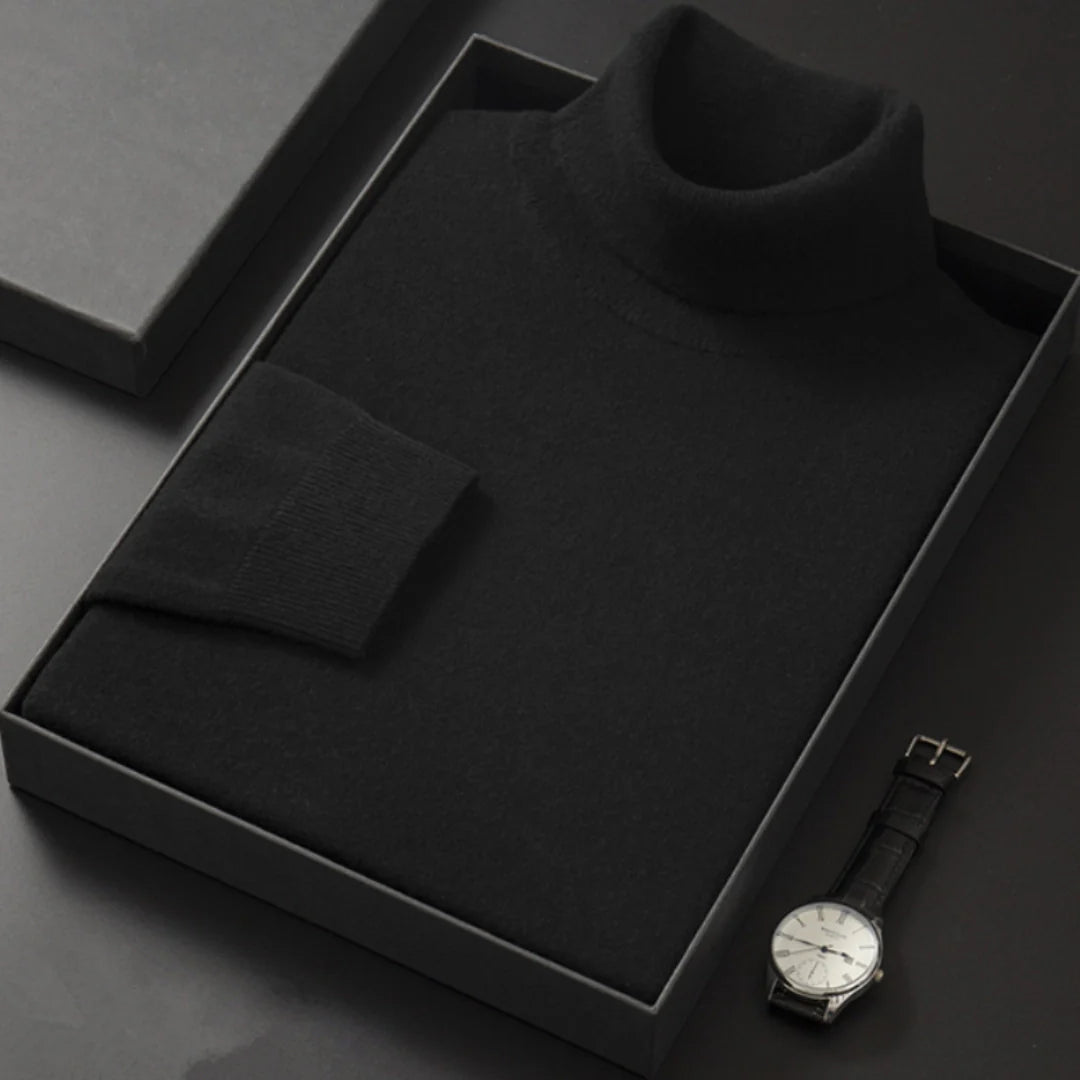 Henrique | Camisola Masculina De Gola Alta Em Caxemira De Luxo