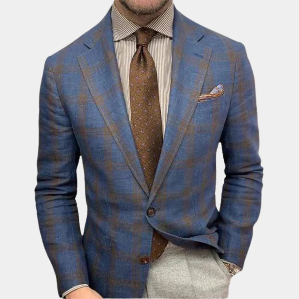 Blazer - Mistura de Tecidos Slim Ajustado à Frente e Movimento Fácil