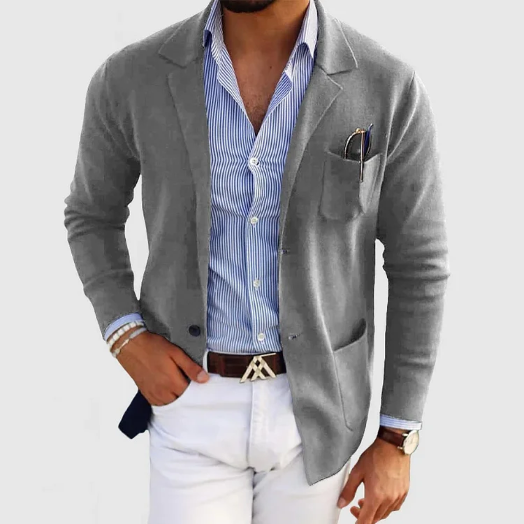 Casaco Blazer – Corte Moderno em Mistura de Poliéster e Forma Elegante