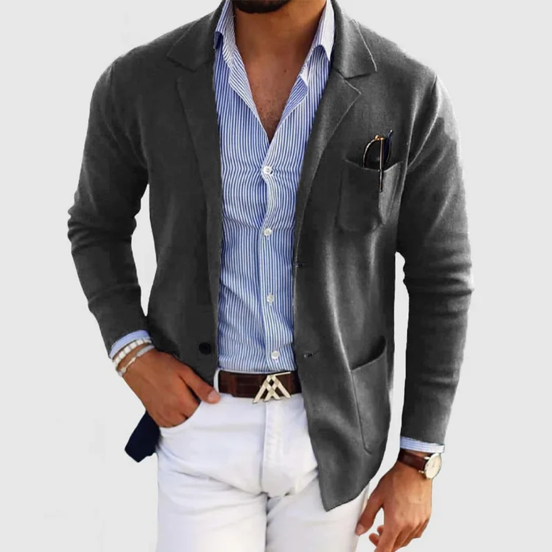 Casaco Blazer – Corte Moderno em Mistura de Poliéster e Forma Elegante