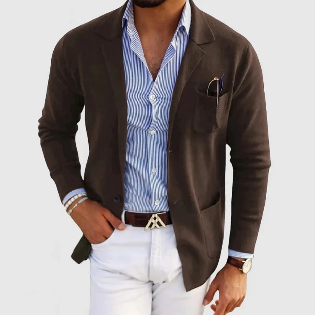 Casaco Blazer – Corte Moderno em Mistura de Poliéster e Forma Elegante