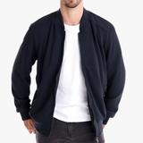 Casaco Bomber – Mistura de Malha Waffle e Movimento Respirável