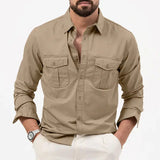 Camisa de Botão - Gola Estruturada e Camadas Simples