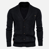 Alexandre | Cardigan Argyle Elástico Suave Premium