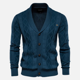 Alexandre | Cardigan Argyle Elástico Suave Premium