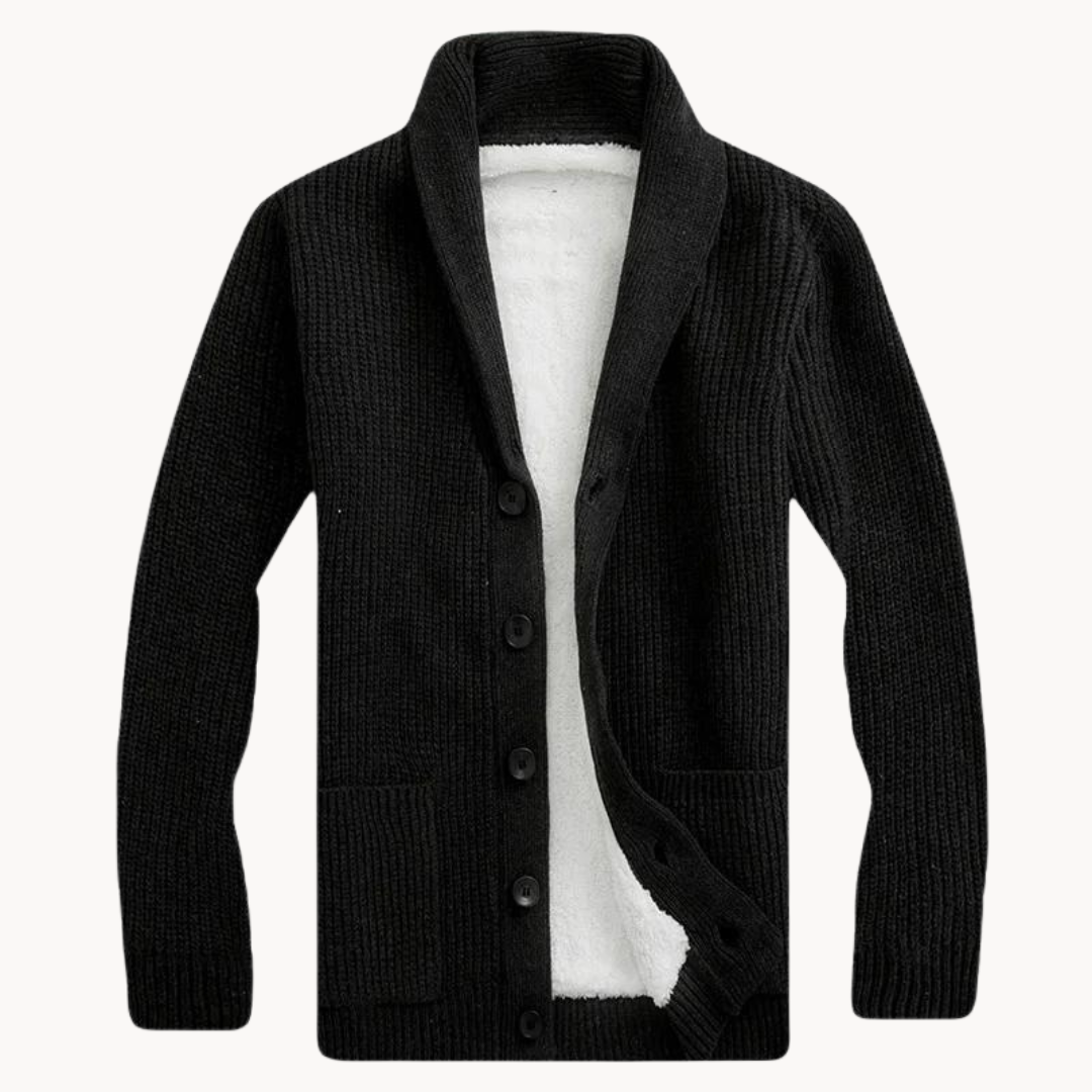 Francisco | Cardigan Mistura Fleece Gola Confortável