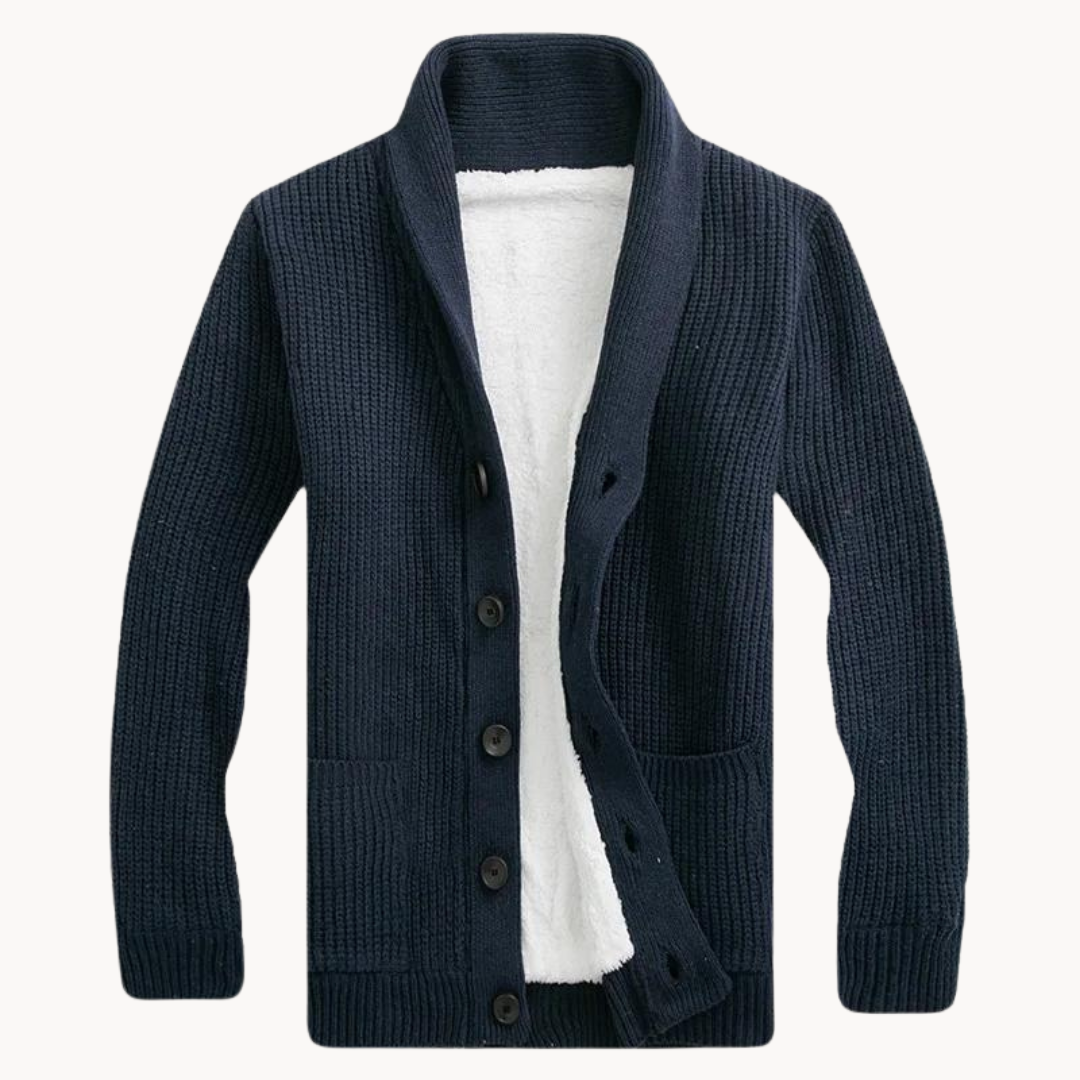 Francisco | Cardigan Mistura Fleece Gola Confortável