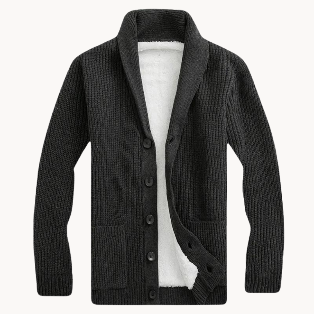 Francisco | Cardigan Mistura Fleece Gola Confortável