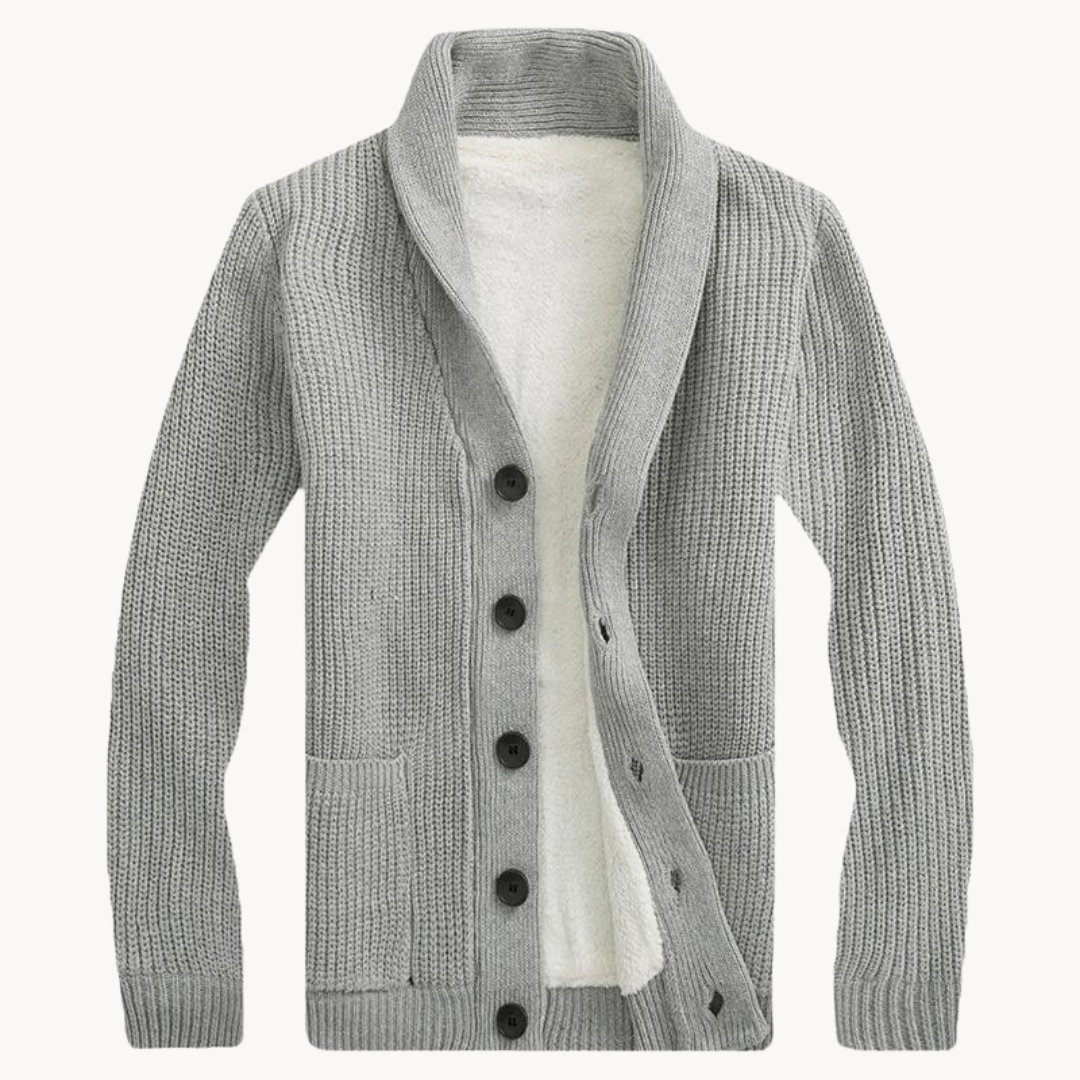 Francisco | Cardigan Mistura Fleece Gola Confortável