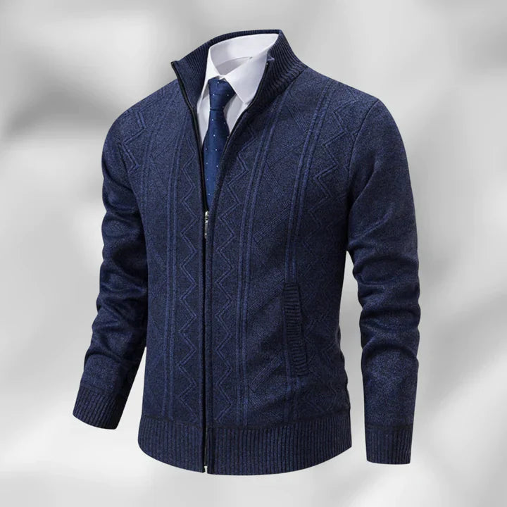 Cardigan - Fecho de Botão à Frente e Corte de Comprimento Médio