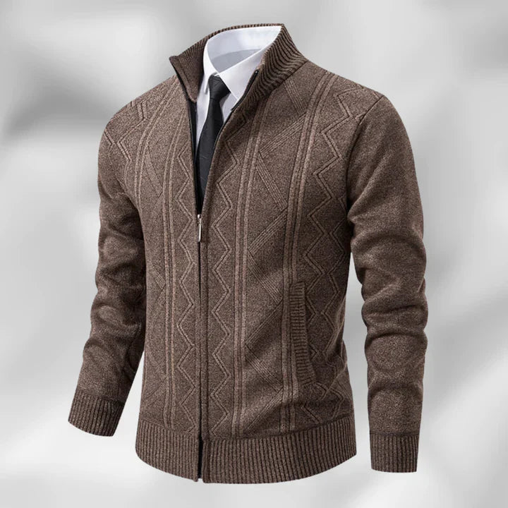 Cardigan - Fecho de Botão à Frente e Corte de Comprimento Médio