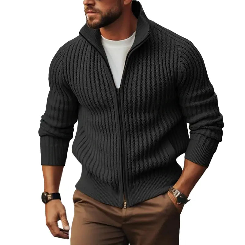 Miguel | Cardigan Poliéster com Fecho Frontal
