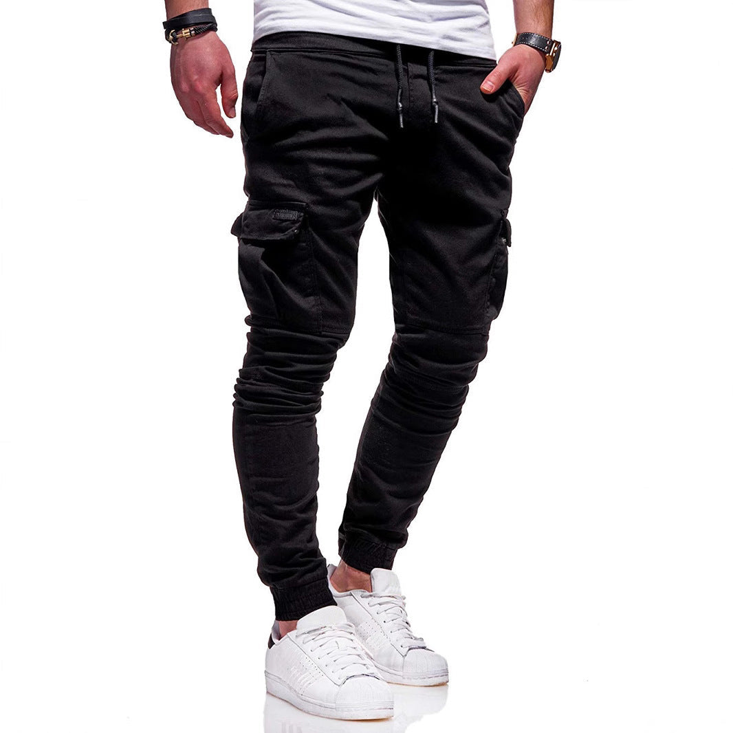 Calças Cargo Joggers - Mistura de Poliéster Corte Slim & Armazenamento de Bolsos