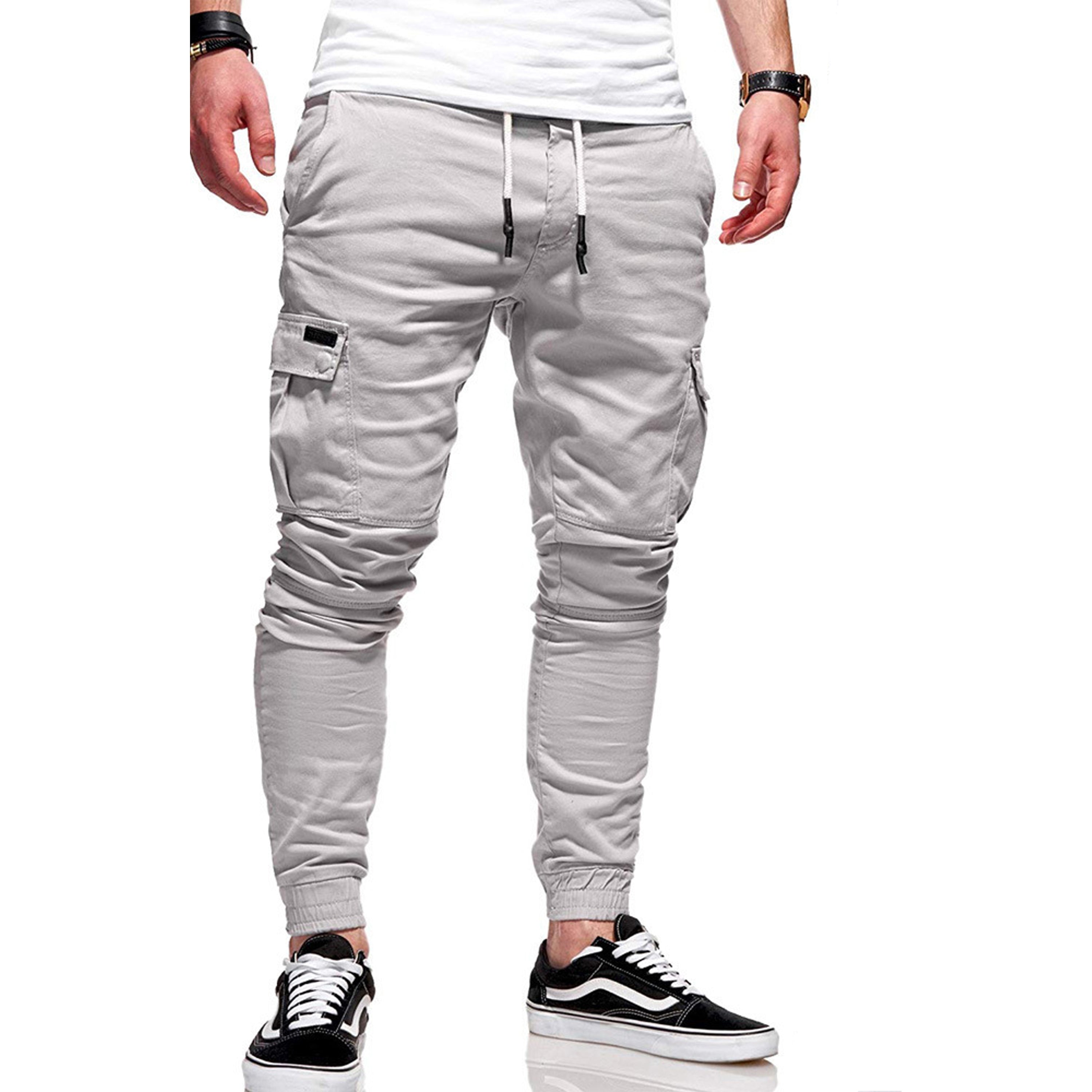 Calças Cargo Joggers - Mistura de Poliéster Corte Slim & Armazenamento de Bolsos