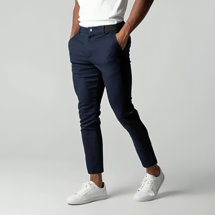 Calças Chino - Corte Largo com Pernas Tapered e Ajuste Flexível