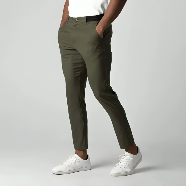 Calças Chino - Corte Largo com Pernas Tapered e Ajuste Flexível