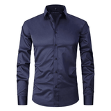 Camisa de Vestir – Corte Slim & Frente com Botões para Ajuste Seguro