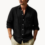 Camisa de Vestir - Painel Frontal Estruturado & Mistura Respirável