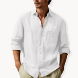 Camisa de Vestir - Painel Frontal Estruturado & Mistura Respirável