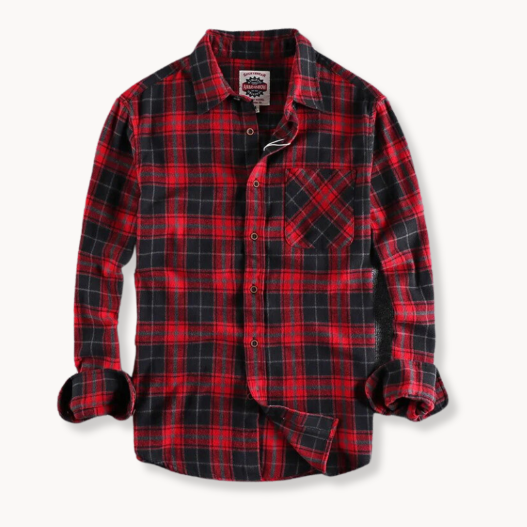Camisa de Flanela - Acabamento em Mistura Escovada e Bolso no Peito