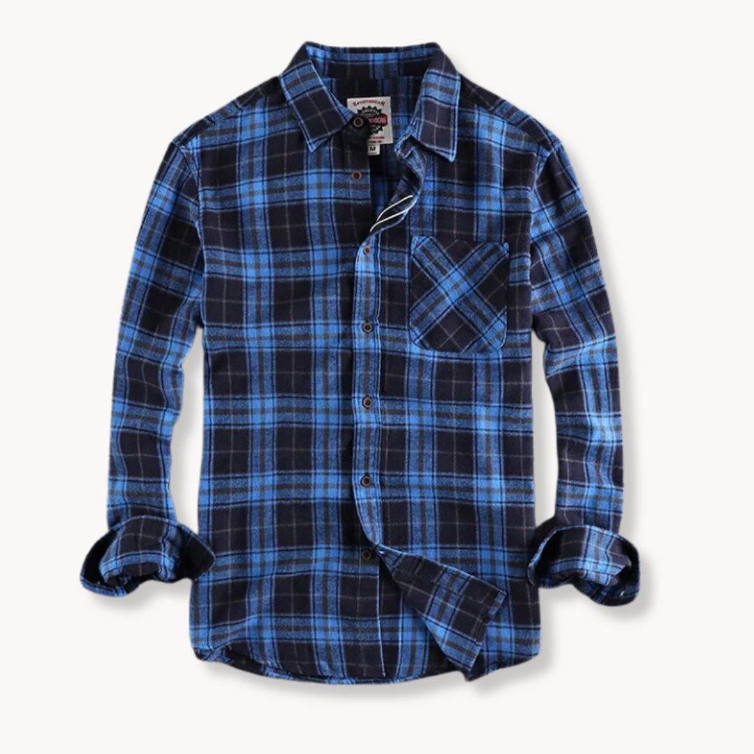 Camisa de Flanela - Acabamento em Mistura Escovada e Bolso no Peito