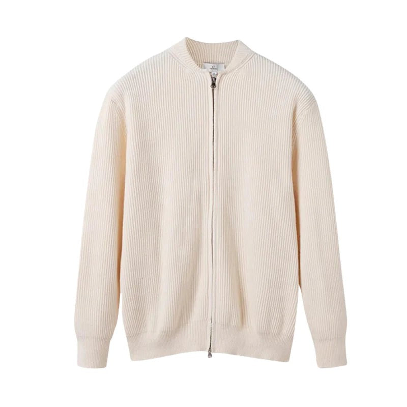 Sweater com Zíper Completo - Mistura Natural de Malha e Conforto Fácil