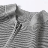 Sweater com Zíper Completo - Mistura Natural de Malha e Conforto Fácil