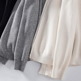 Sweater com Zíper Completo - Mistura Natural de Malha e Conforto Fácil