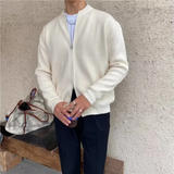 Sweater com Zíper Completo - Mistura Natural de Malha e Conforto Fácil