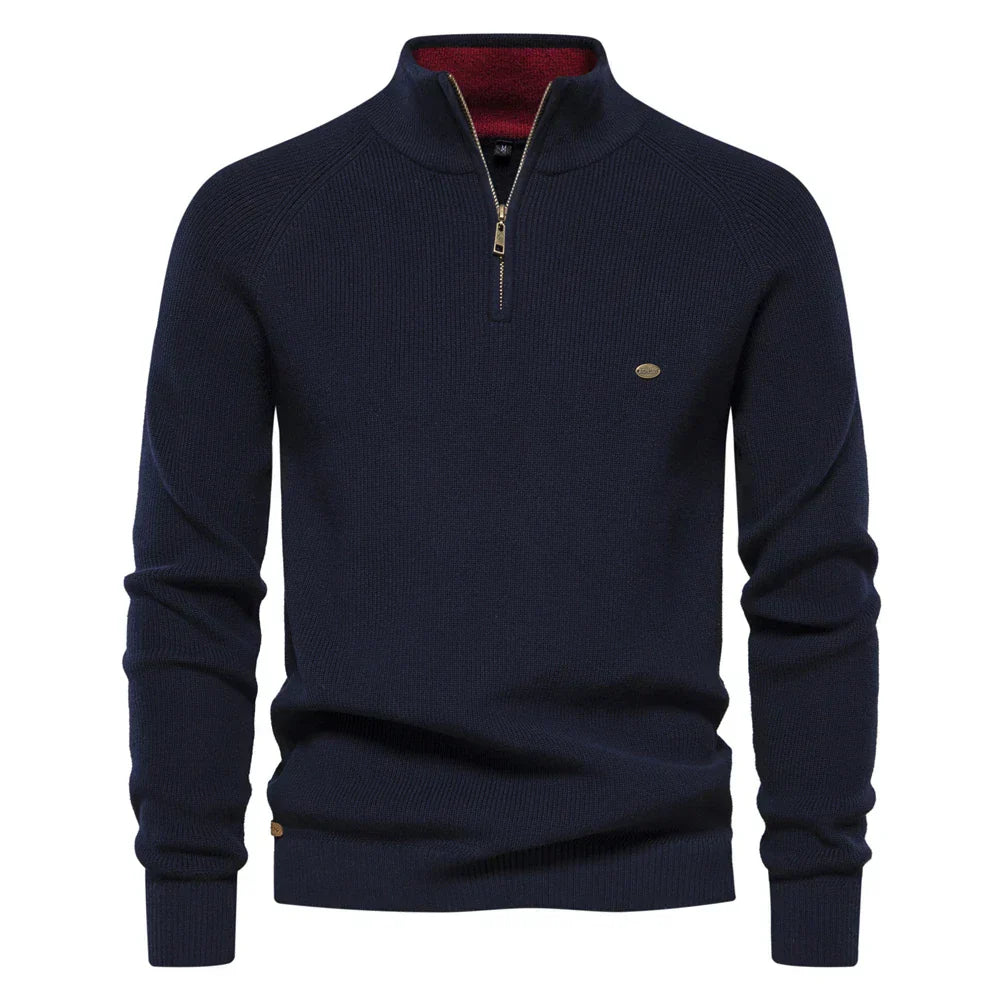 Pullover de Meio Zíper - Mistura Respirável e Decote Ajustável