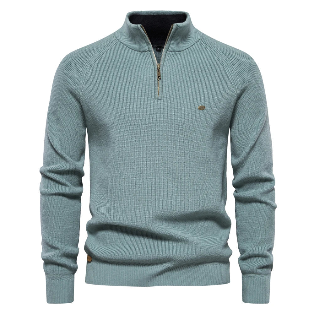 Pullover de Meio Zíper - Mistura Respirável e Decote Ajustável