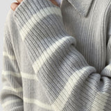 Constantino | Sweater Meio Zíper Listrado Polivalente