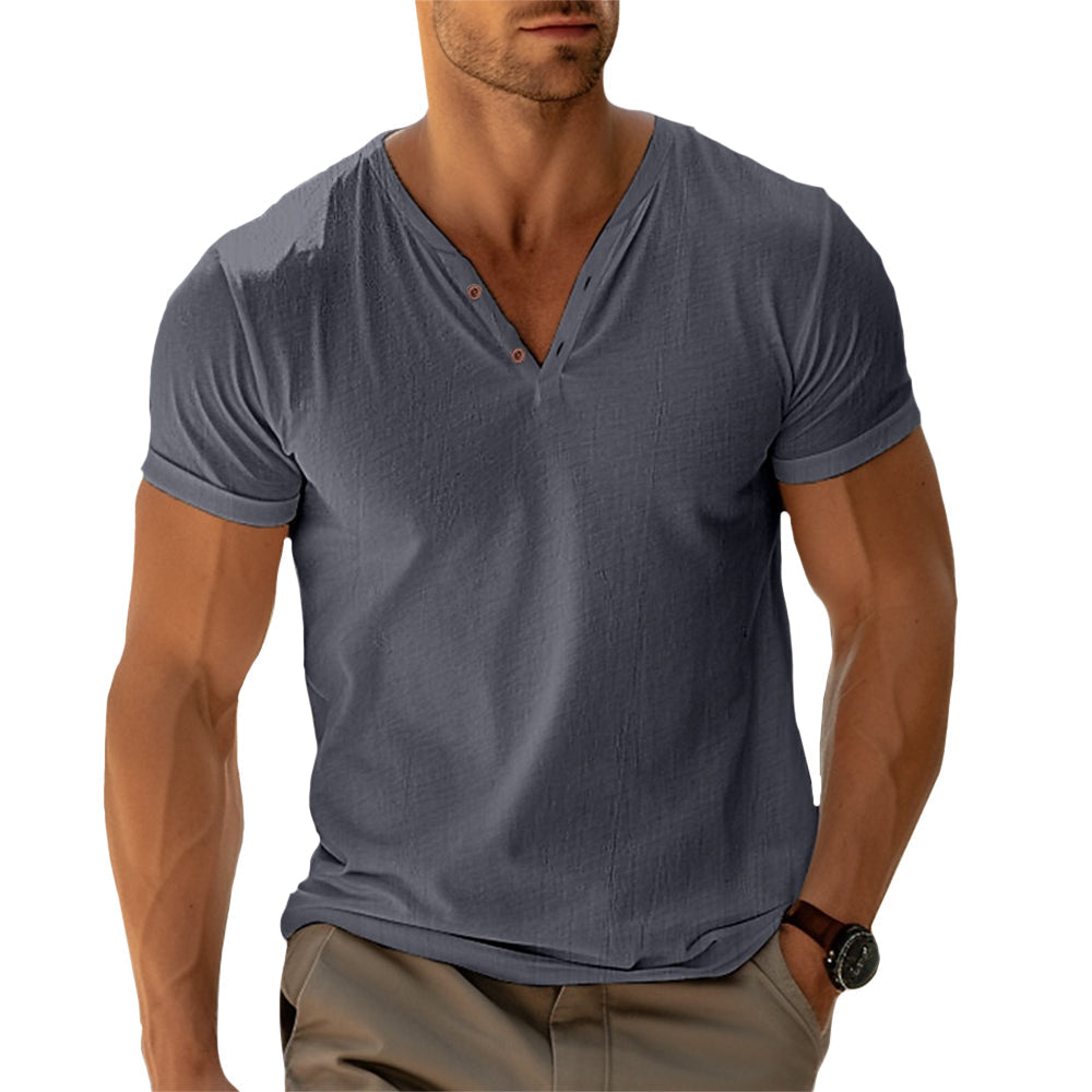 Camisa Henley - Frente com Botões e Corte Ajustado para Movimento