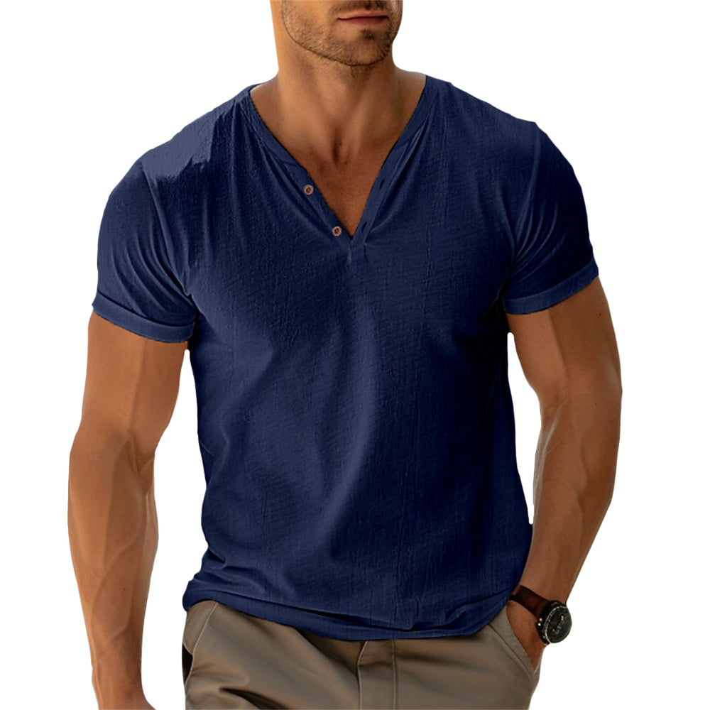Camisa Henley - Frente com Botões e Corte Ajustado para Movimento