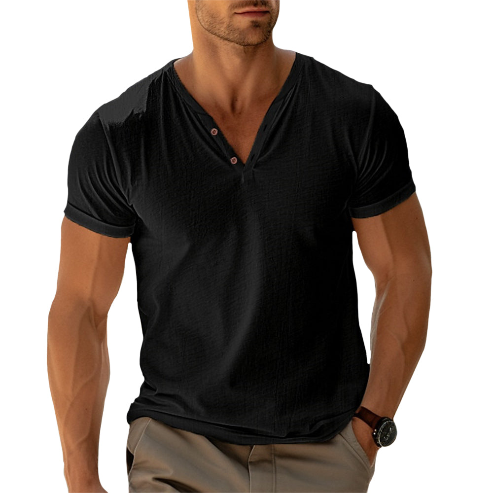 Camisa Henley - Frente com Botões e Corte Ajustado para Movimento