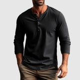 Camisa Henley - Patilha de Botões e Mistura Natural Respirável