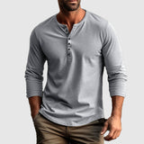 Camisa Henley - Patilha de Botões e Mistura Natural Respirável