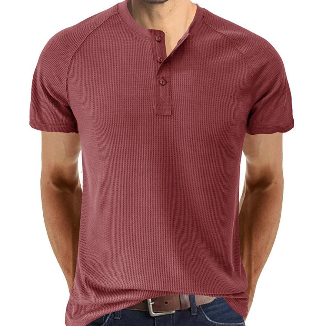 Camisa Henley - Com Abertura de Botões e Mistura Respirável e Suave