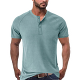 Camisa Henley - Com Abertura de Botões e Mistura Respirável e Suave