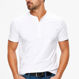 Camisa Henley – Gola com Botões & Camadas Inferiores Planas