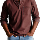 Camisa Henley - Com Pala de Botões Curta e Corte Ajustado