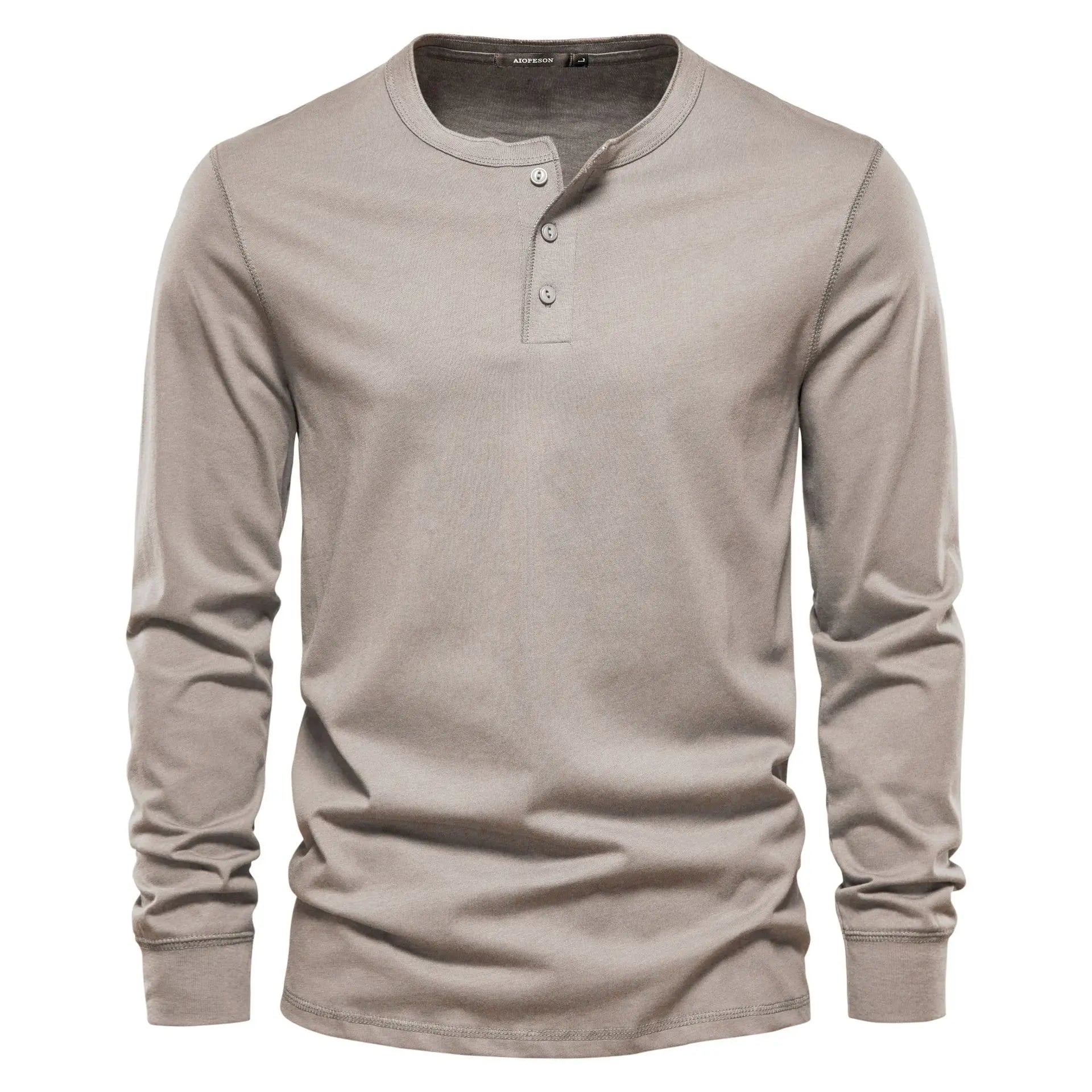 Camisa Henley - Mistura Suave com Botões e Ajuste Respirável