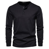 Camisa Henley - Mistura Suave com Botões e Ajuste Respirável