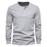 Camisa Henley - Mistura Suave com Botões e Ajuste Respirável
