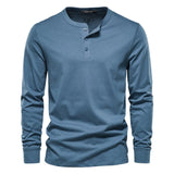 Camisa Henley - Mistura Suave com Botões e Ajuste Respirável