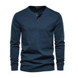 Camisa Henley - Mistura Suave com Botões e Ajuste Respirável